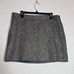 Express Gray/Black/Gold Metallic Plaid A-Line Mini Skirt Size 14